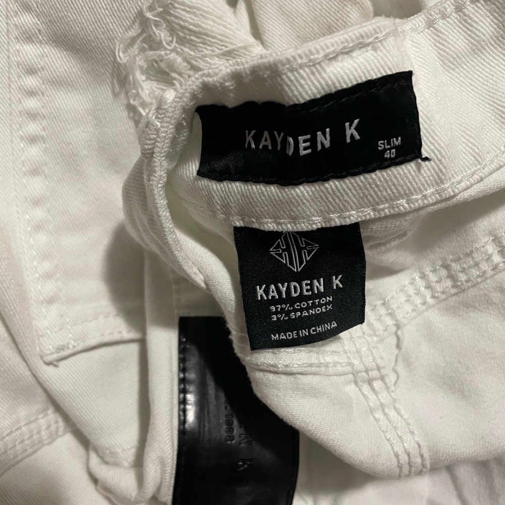 Kayden K White Slim Pants